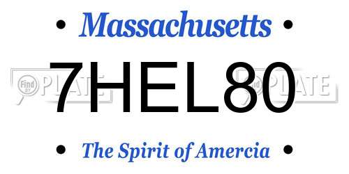 7HEL80 Massachusetts License Plate