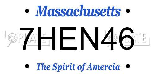 7HEN46 Massachusetts License Plate