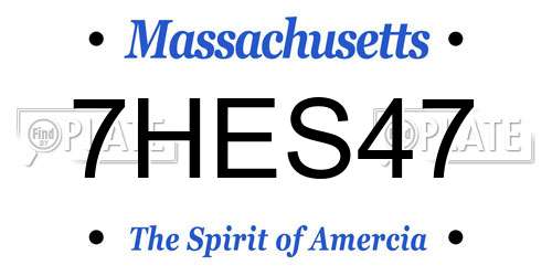 7HES47 Massachusetts License Plate