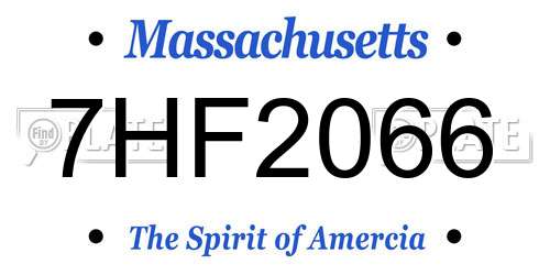 7HF2066 Massachusetts License Plate