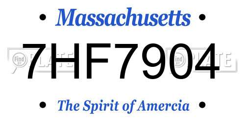 7HF7904 Massachusetts License Plate