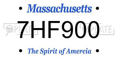7HF900 Massachusetts License Plate