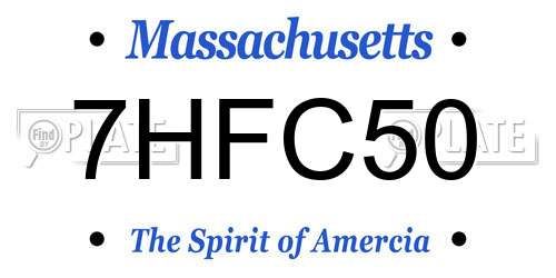7HFC50 Massachusetts License Plate