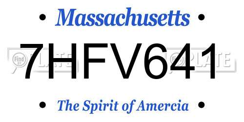 7HFV641 Massachusetts License Plate