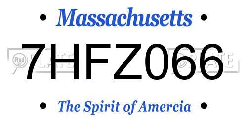 7HFZ066 Massachusetts License Plate