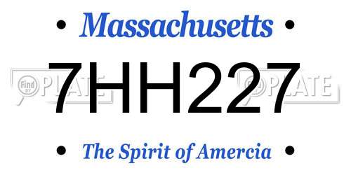 7HH227 Massachusetts License Plate