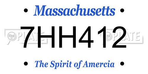 7HH412 Massachusetts License Plate