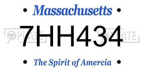7HH434 Massachusetts License Plate