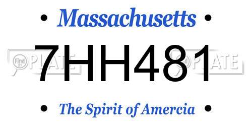 7HH481 Massachusetts License Plate