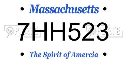 7HH523 Massachusetts License Plate