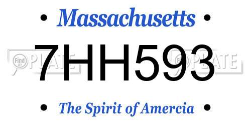 7HH593 Massachusetts License Plate