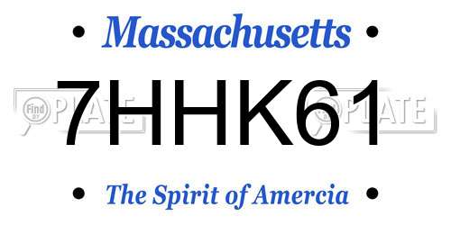 7HHK61 Massachusetts License Plate