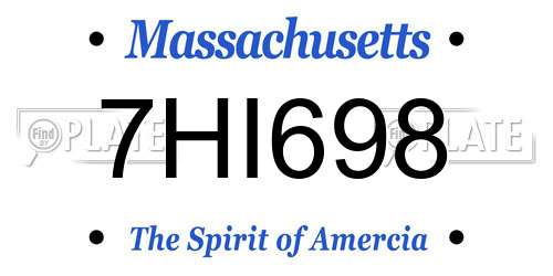 7HI698 Massachusetts License Plate
