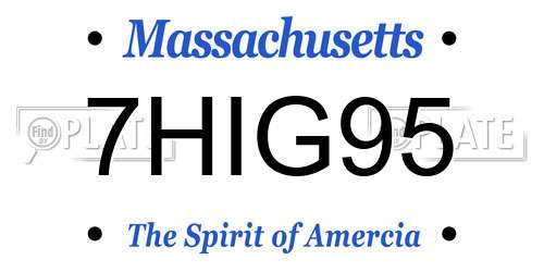 7HIG95 Massachusetts License Plate