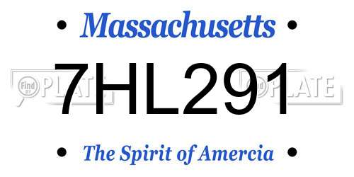 7HL291 Massachusetts License Plate