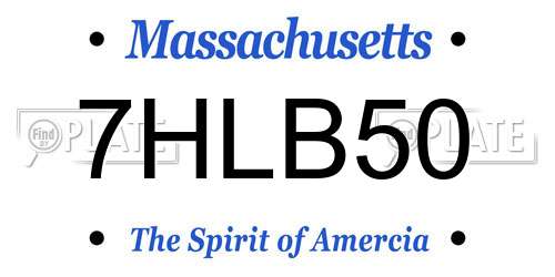 7HLB50 Massachusetts License Plate
