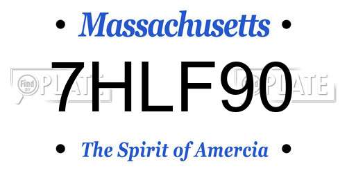 7HLF90 Massachusetts License Plate