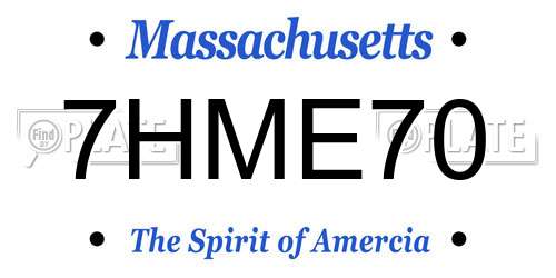 7HME70 Massachusetts License Plate
