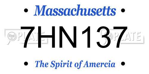 7HN137 Massachusetts License Plate
