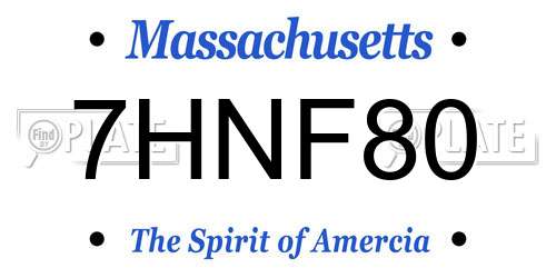 7HNF80 Massachusetts License Plate