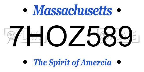 7HOZ589 Massachusetts License Plate