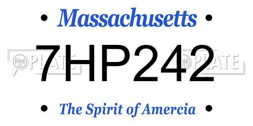7HP242 Massachusetts License Plate