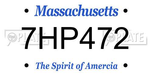 7HP472 Massachusetts License Plate