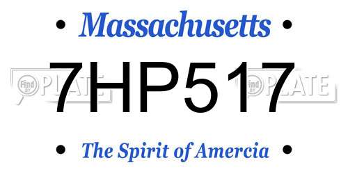 7HP517 Massachusetts License Plate