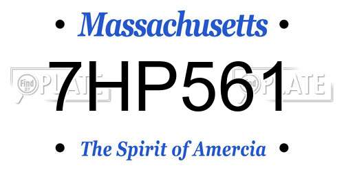 7HP561 Massachusetts License Plate