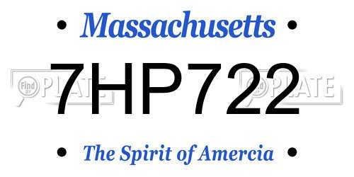 7HP722 Massachusetts License Plate