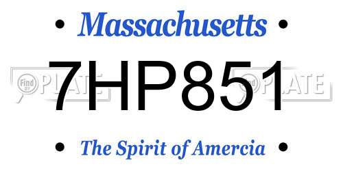 7HP851 Massachusetts License Plate