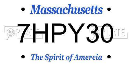 7HPY30 Massachusetts License Plate