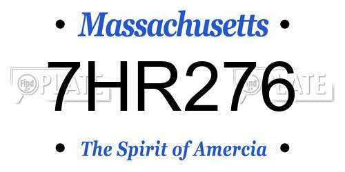 7HR276 Massachusetts License Plate