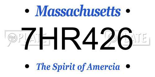 7HR426 Massachusetts License Plate