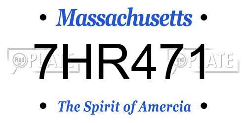 7HR471 Massachusetts License Plate