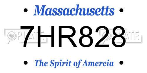 7HR828 Massachusetts License Plate