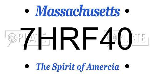 7HRF40 Massachusetts License Plate