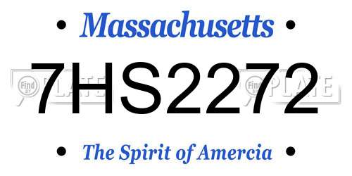 7HS2272 Massachusetts License Plate