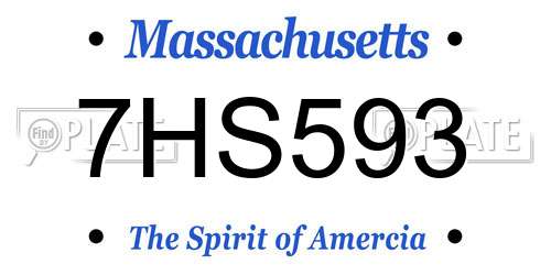 7HS593 Massachusetts License Plate