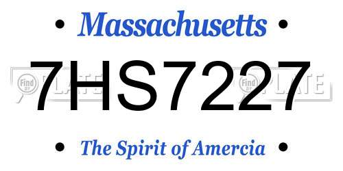 7HS7227 Massachusetts License Plate