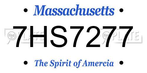 7HS7277 Massachusetts License Plate