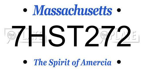 7HST272 Massachusetts License Plate