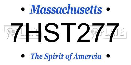 7HST277 Massachusetts License Plate