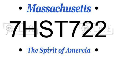 7HST722 Massachusetts License Plate