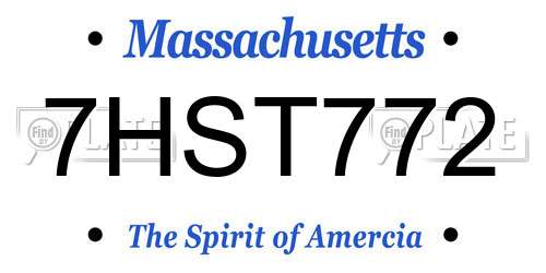 7HST772 Massachusetts License Plate