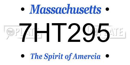 7HT295 Massachusetts License Plate