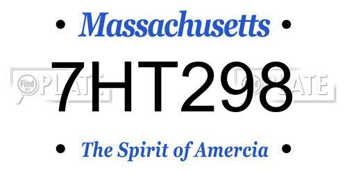 7HT298 Massachusetts License Plate