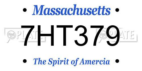 7HT379 Massachusetts License Plate