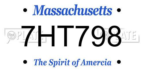 7HT798 Massachusetts License Plate