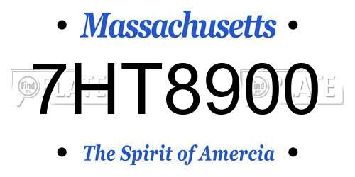 7HT8900 Massachusetts License Plate